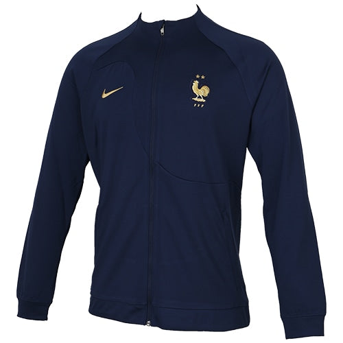 Nike France FFF Academy Pro Knit Soccer Jacket -Dark Blue