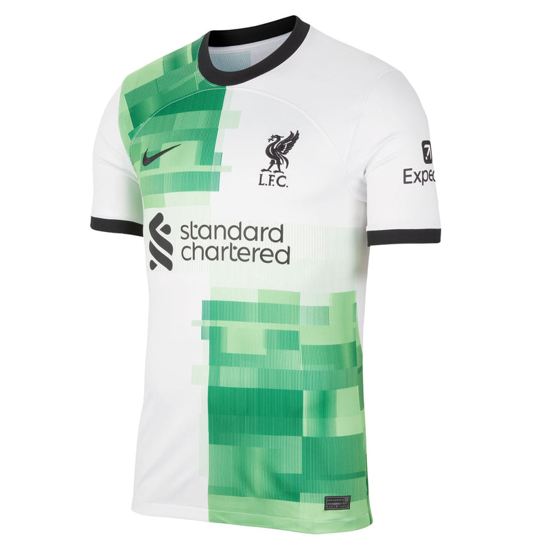 Liverpool F.C. 2023/24 Stadium Away - White/Green Spark/Black