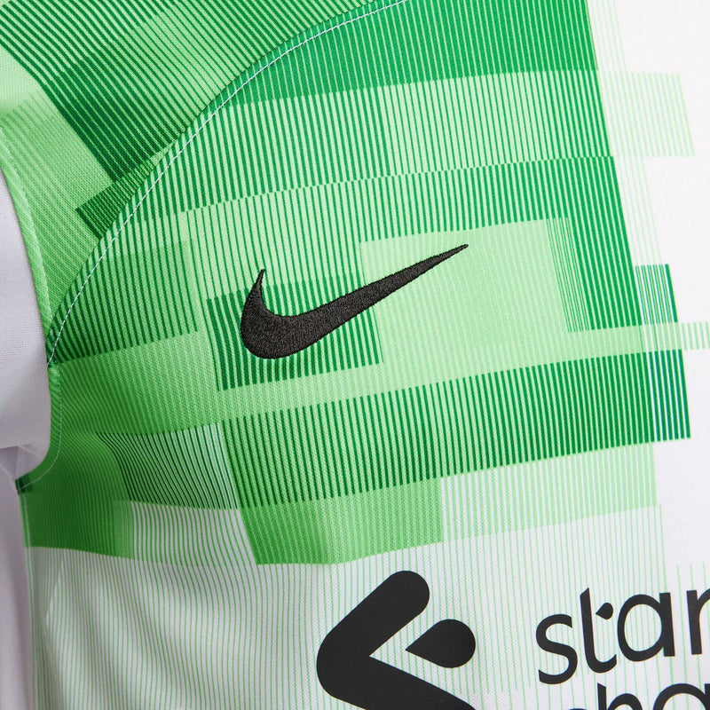 Liverpool F.C. 2023/24 Stadium Away - White/Green Spark/Black