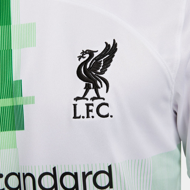 Liverpool F.C. 2023/24 Stadium Away - White/Green Spark/Black