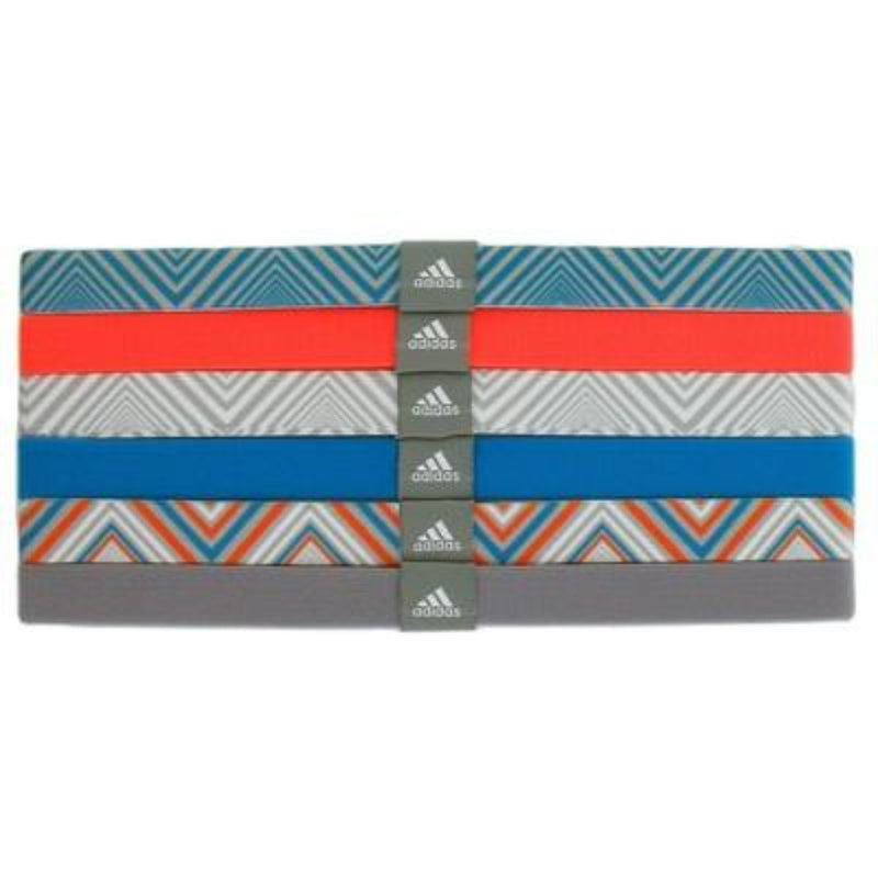 Women's Sidespin Hairband 6 Pack - White/Mid Grey/Solar Blue/Glow Orange