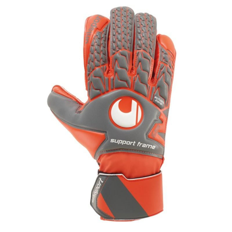 AERORED Soft SF GK Glove - Dark grey Mélange/Fluo red