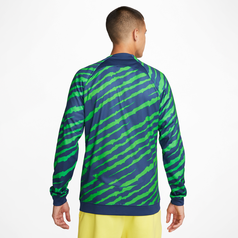 Brazil Academy Pro Full-Zip Knit Football Jacket - Coastal Blue/Light Green