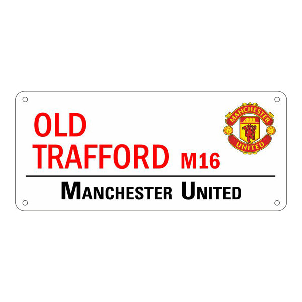 Manchester United Street Sign - White