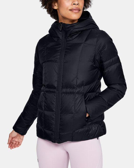 Women's UA Armour Down Hooded Jkt - Black