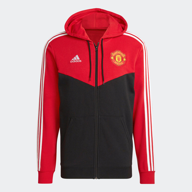 Manchester United Full Zip Hoodie - Real Red / Black