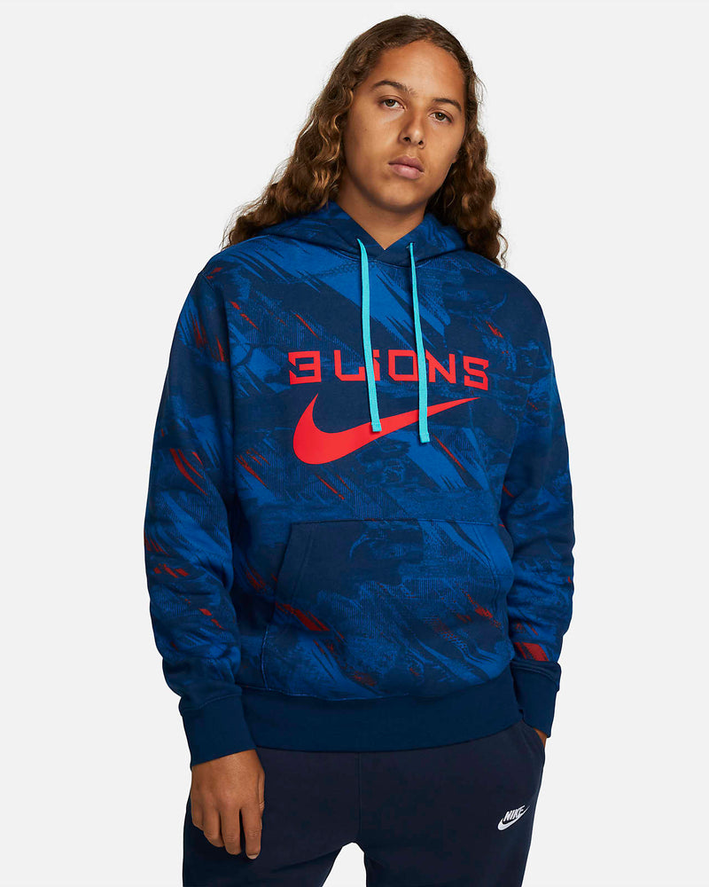 England Club Fleece Pullover Hoodie - Blue Void/Blue Fury/Challenge Red