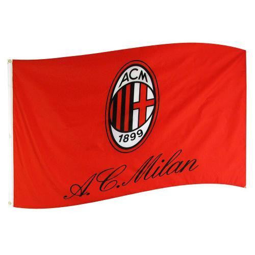AC Milan 5X3 Bar Flag - Red/White/Black